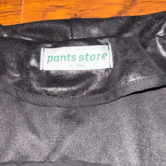 Pants Store Black Faux Leather Open-Front Jacket Women’s Small Draped Jacket - Picture 5 of 6